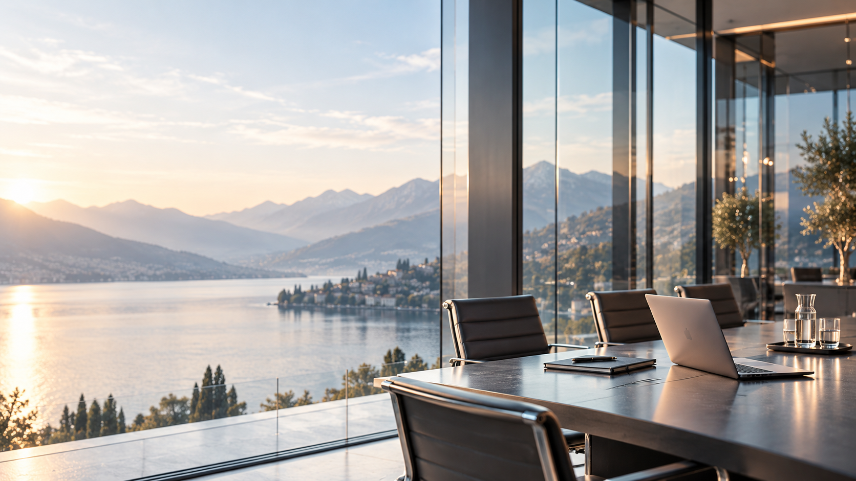 Sala riunioni affacciata sul lago